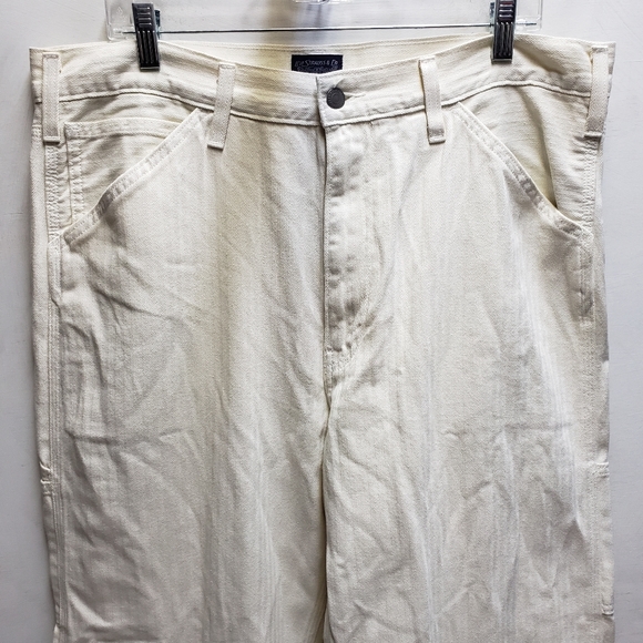 Levis mens 36x34 cream white cotton painter chore utility pants jeans - Picture 4 of 14